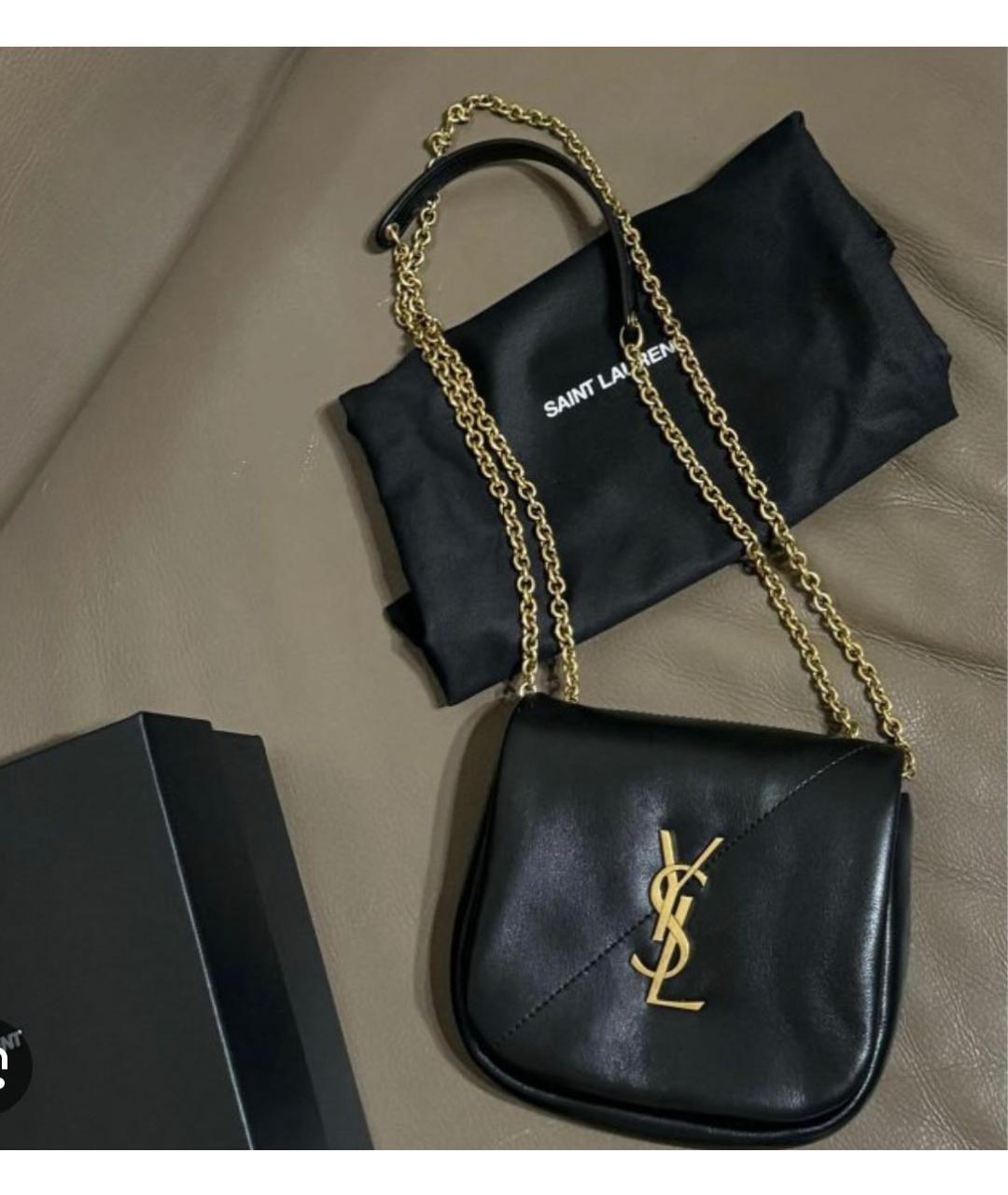 SAINT LAURENT Черная кожаная сумка через плечо, фото 5
