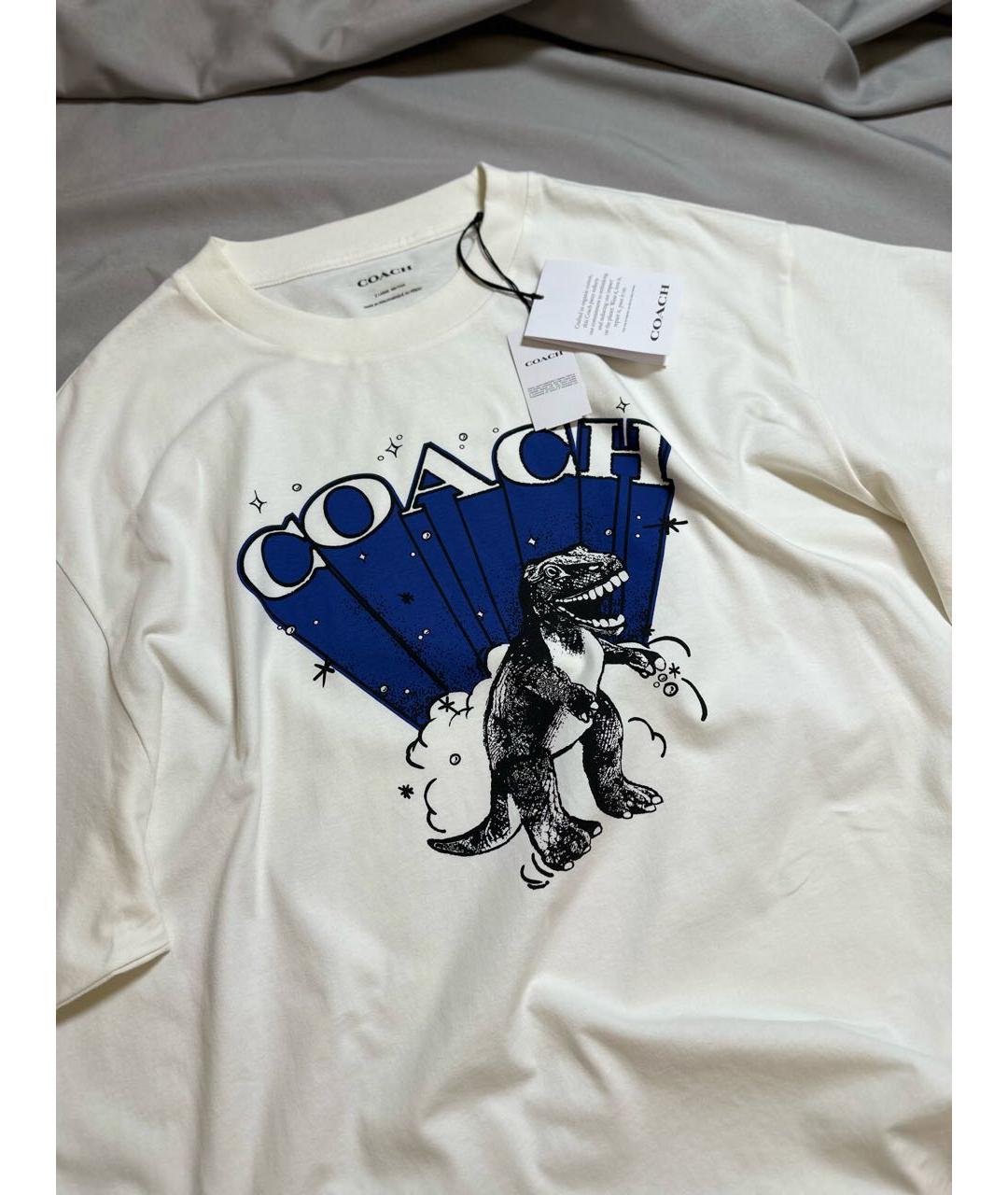 COACH Белая хлопковая футболка, фото 6