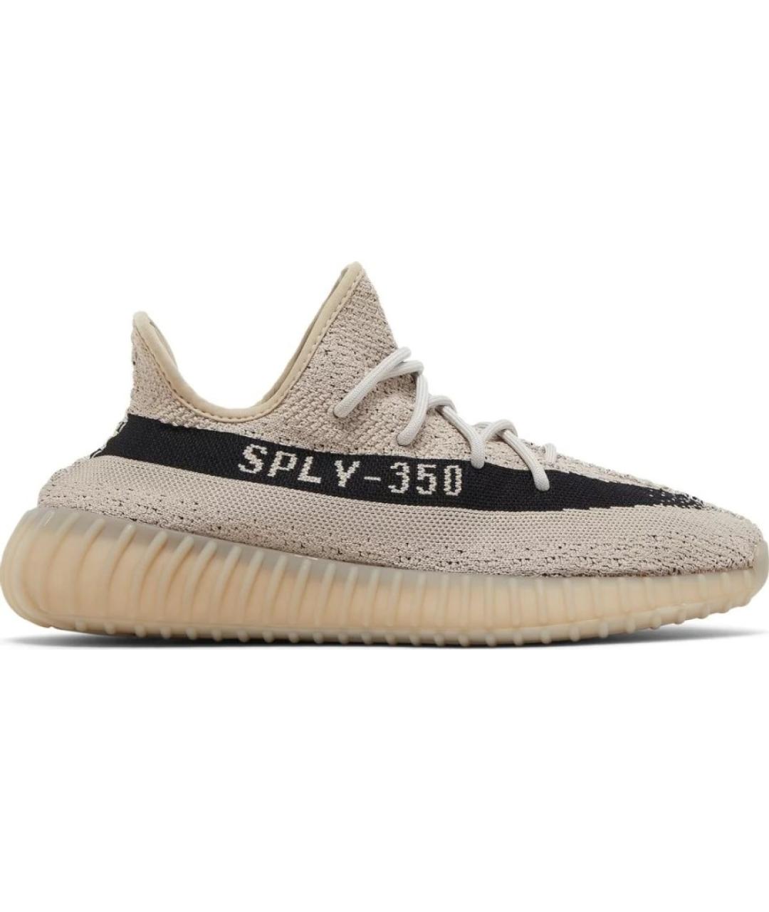 ADIDAS YEEZY Бежевые текстильные низкие кроссовки / кеды, фото 1