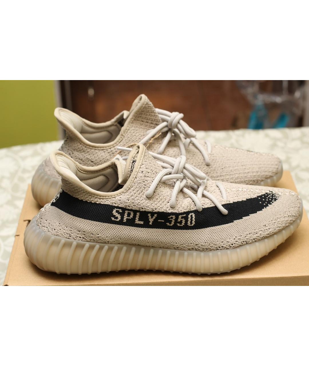 ADIDAS YEEZY Бежевые текстильные кроссовки, фото 2