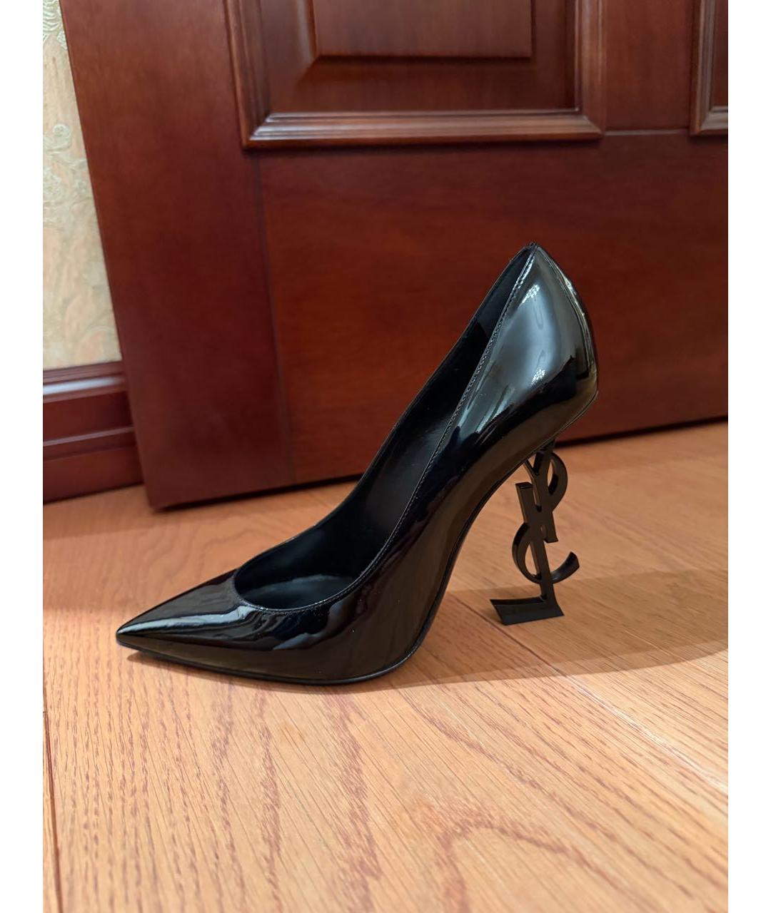 SAINT LAURENT Черные туфли из лакированной кожи, фото 7