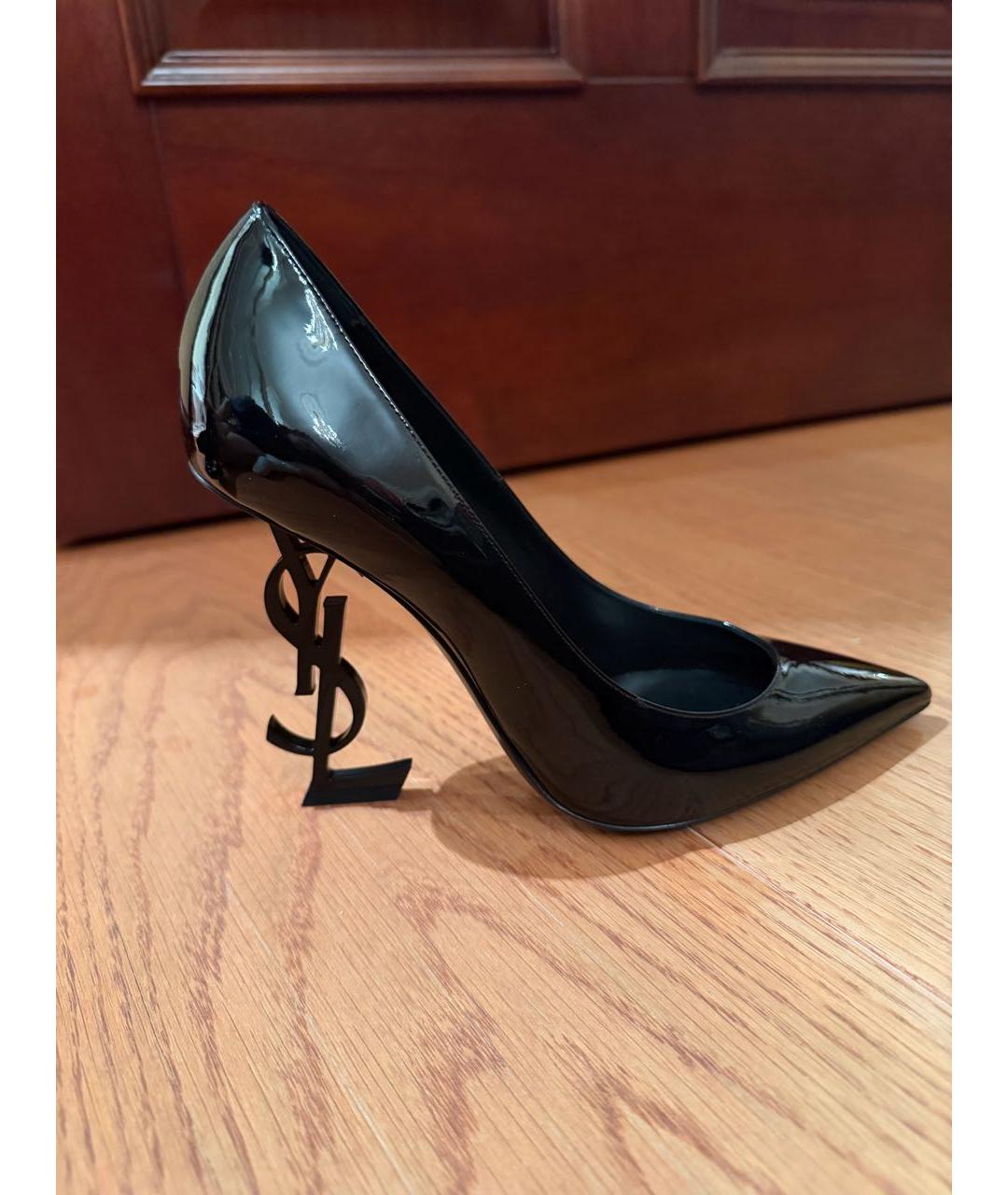 SAINT LAURENT Черные туфли из лакированной кожи, фото 8