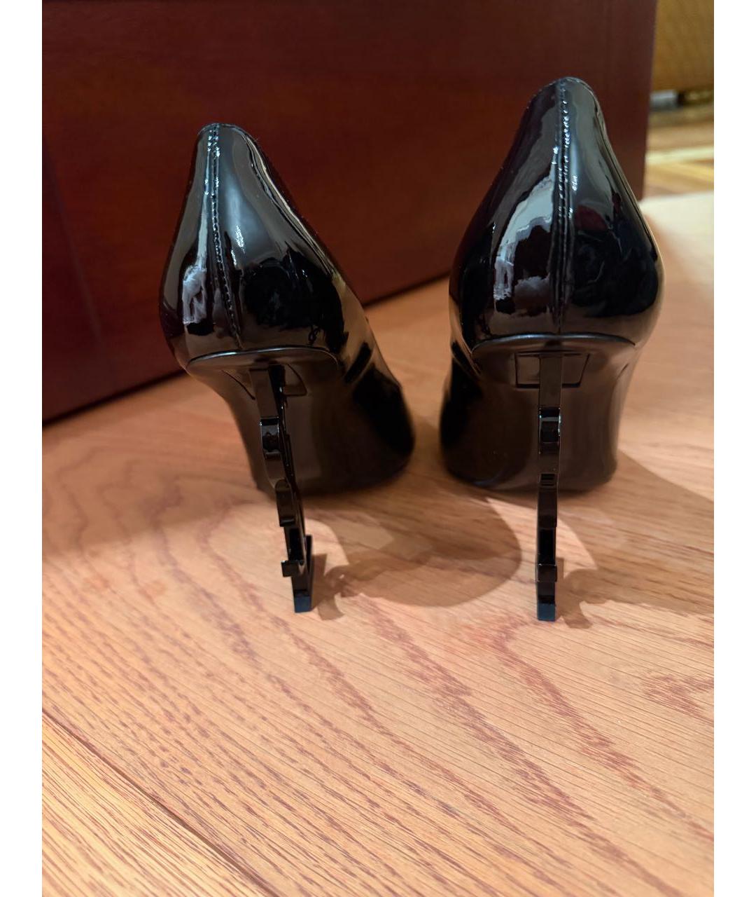 SAINT LAURENT Черные туфли из лакированной кожи, фото 4