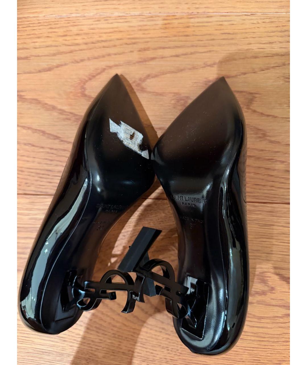 SAINT LAURENT Черные туфли из лакированной кожи, фото 6