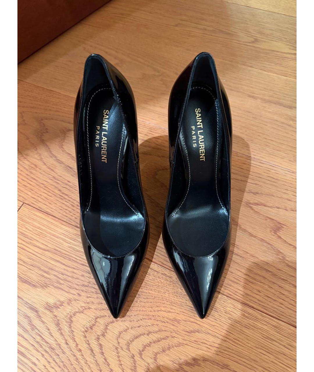 SAINT LAURENT Черные туфли из лакированной кожи, фото 2