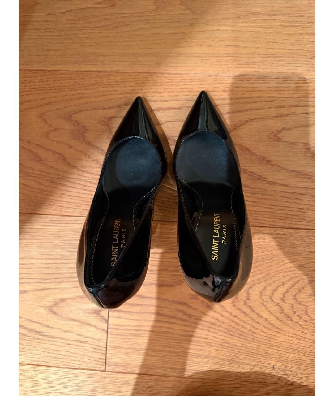 SAINT LAURENT Черные туфли из лакированной кожи, фото 3