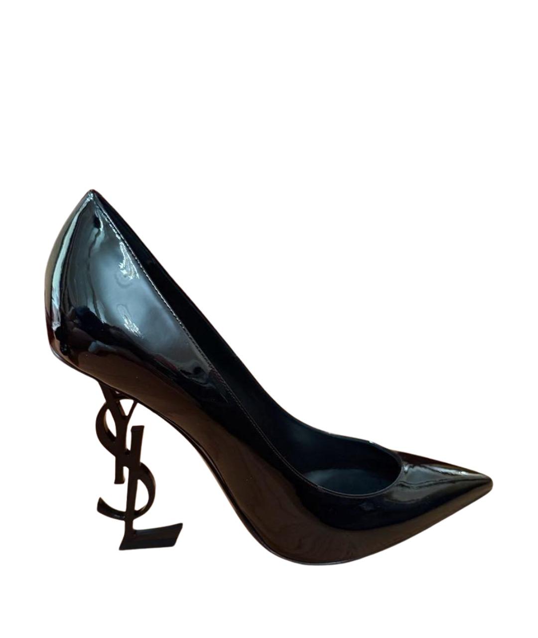 SAINT LAURENT Черные туфли из лакированной кожи, фото 1
