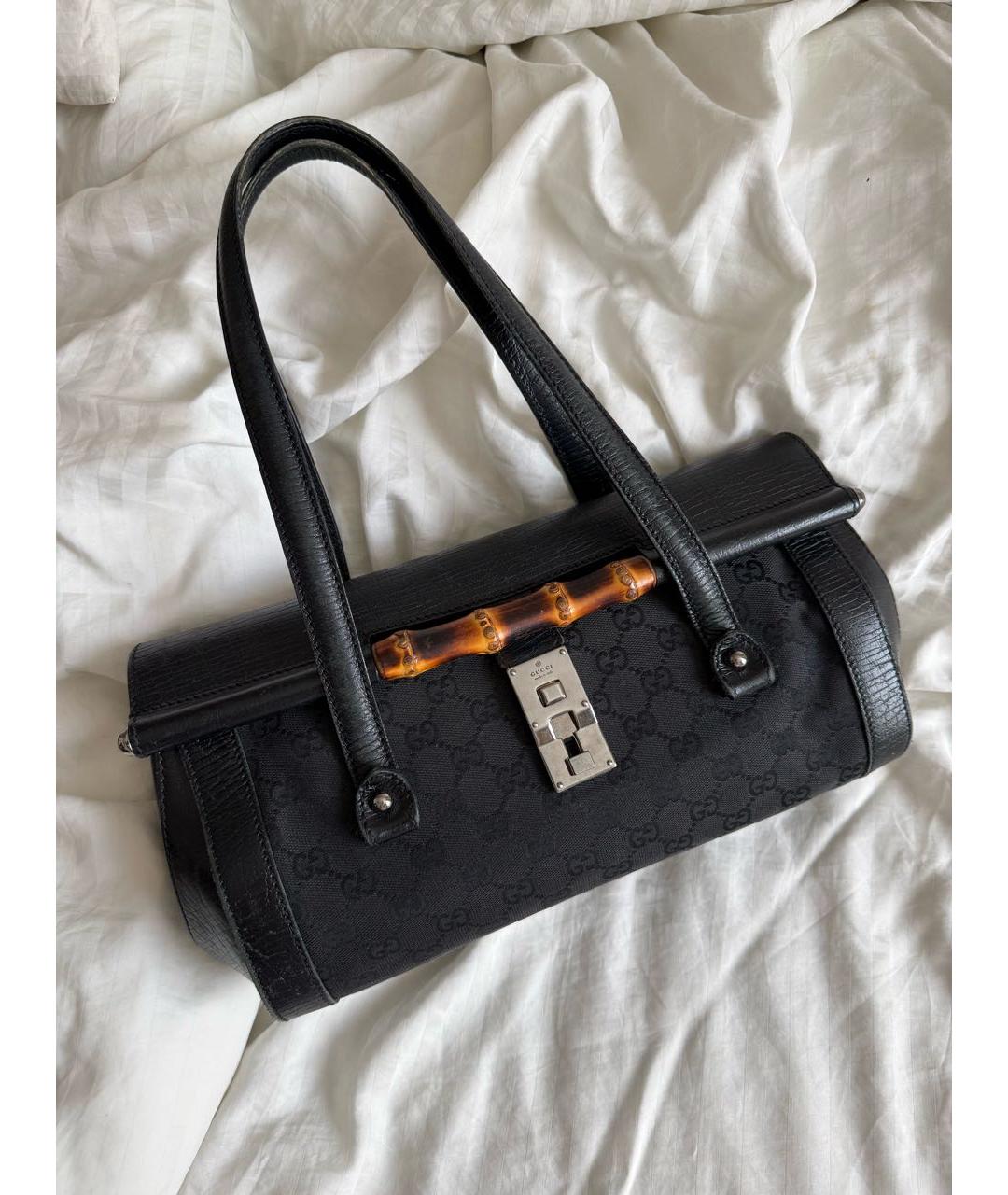 GUCCI Черная кожаная сумка с короткими ручками, фото 9