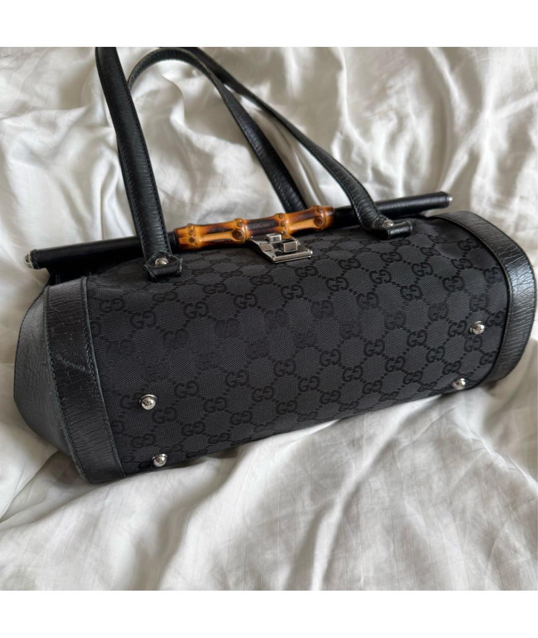 GUCCI Черная кожаная сумка с короткими ручками, фото 3