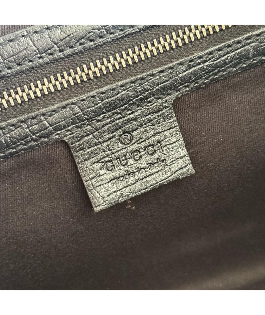 GUCCI Черная кожаная сумка с короткими ручками, фото 6