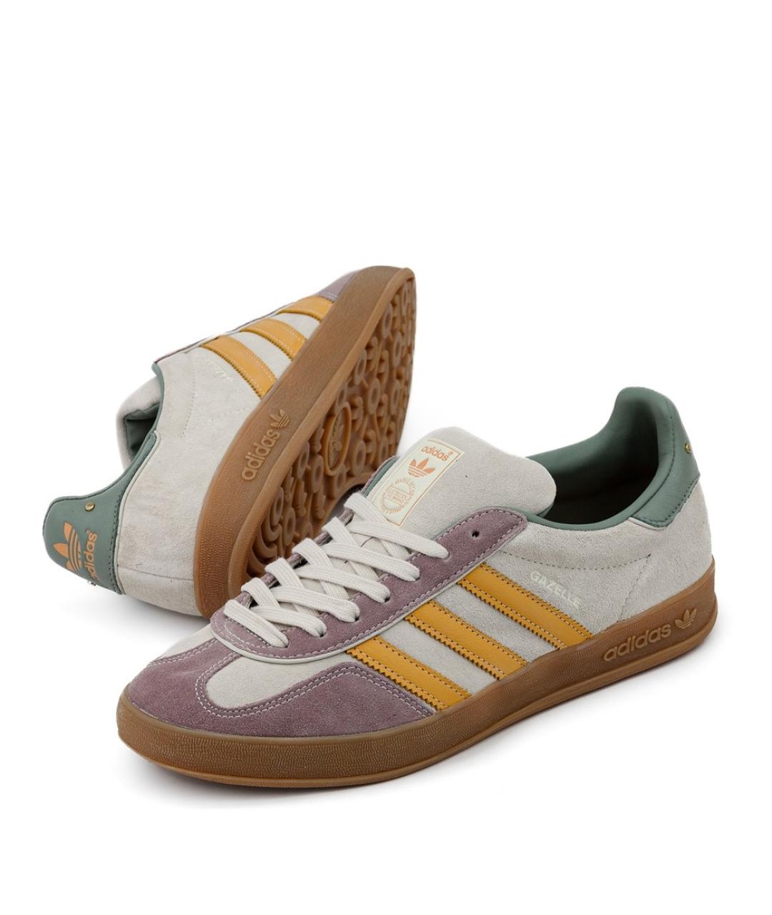 ADIDAS Бежевые замшевые низкие кроссовки / кеды, фото 3