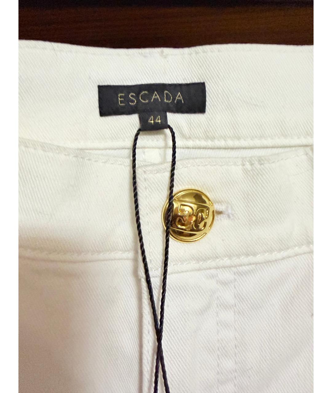 ESCADA Белые хлопко-эластановые прямые джинсы, фото 4
