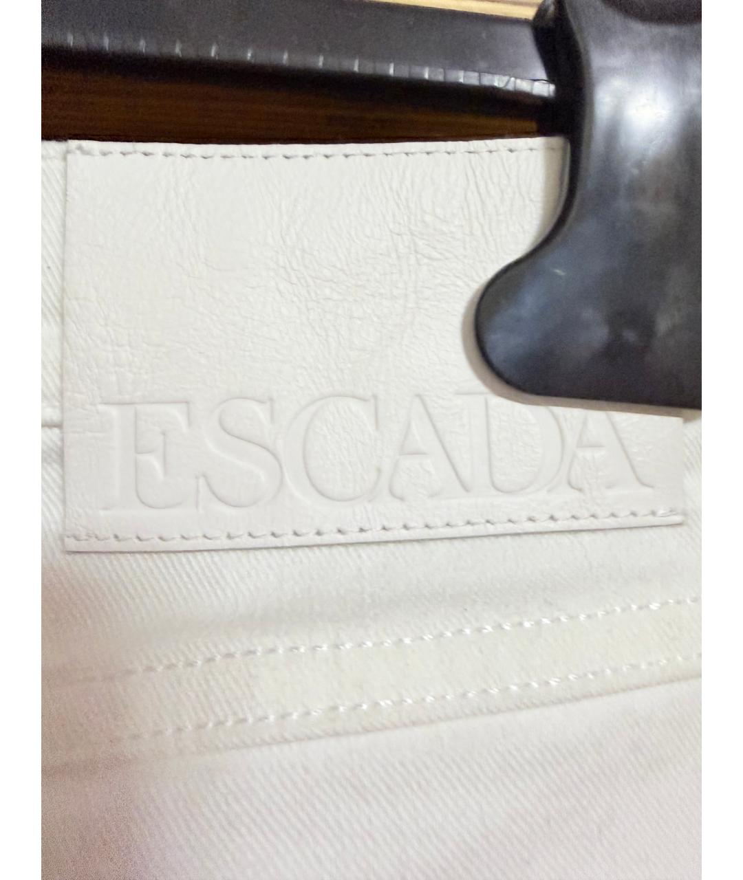ESCADA Белые хлопко-эластановые прямые джинсы, фото 6