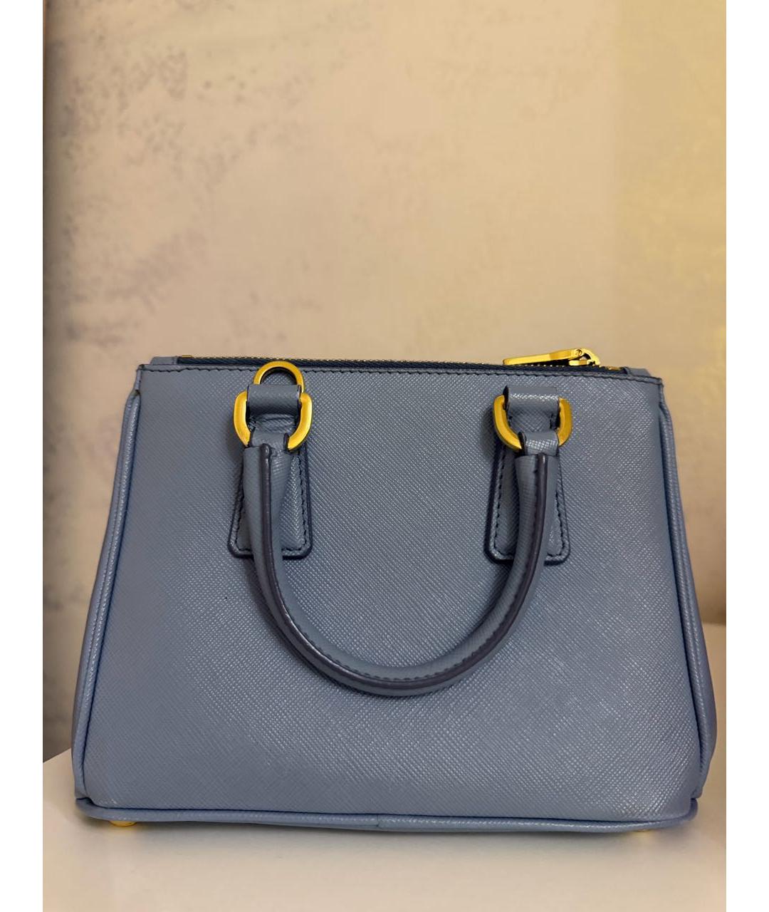 PRADA Темно-синяя кожаная сумка с короткими ручками, фото 2