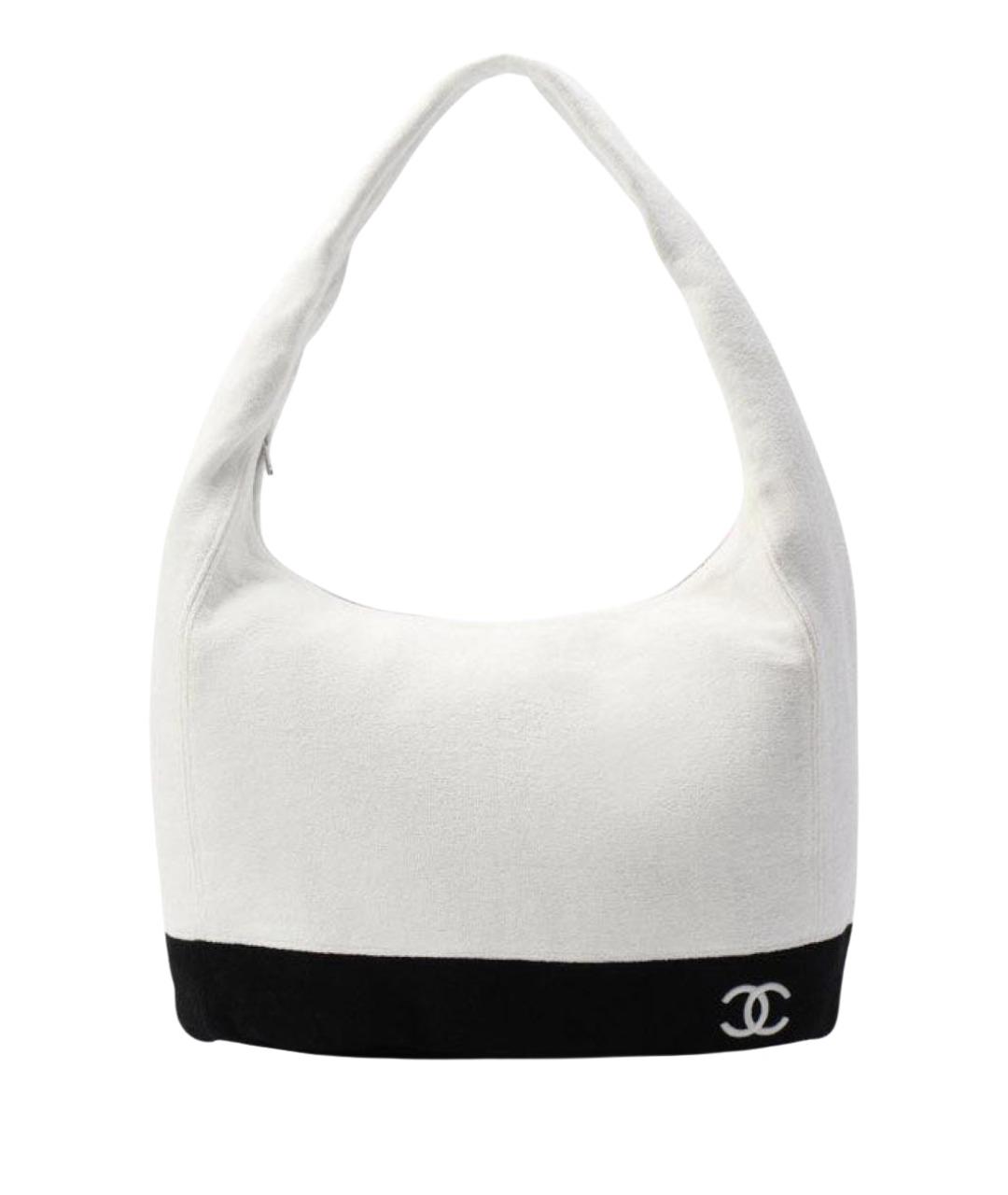 CHANEL Белая хлопковая пляжная сумка, фото 1