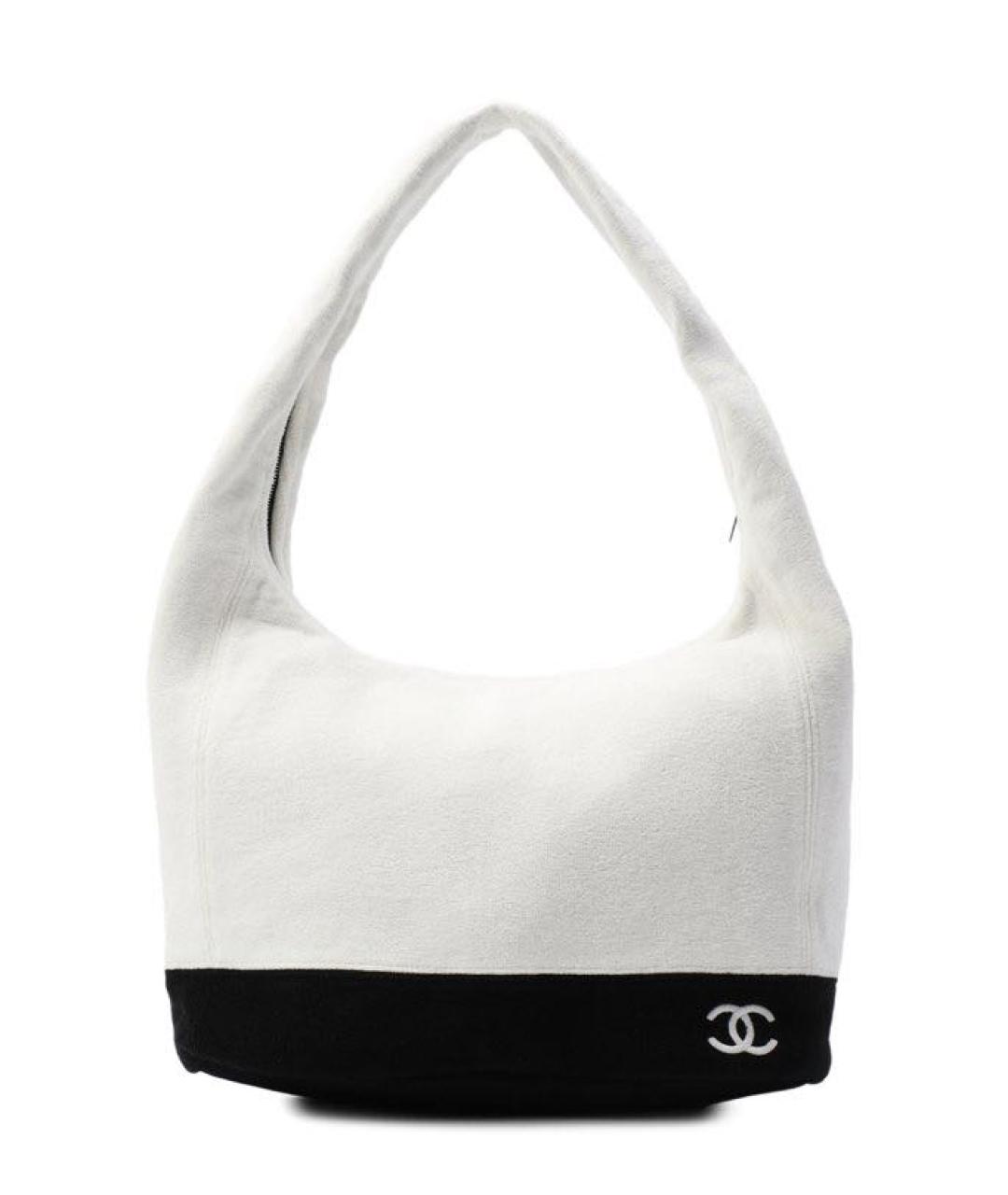 CHANEL Белая хлопковая пляжная сумка, фото 3
