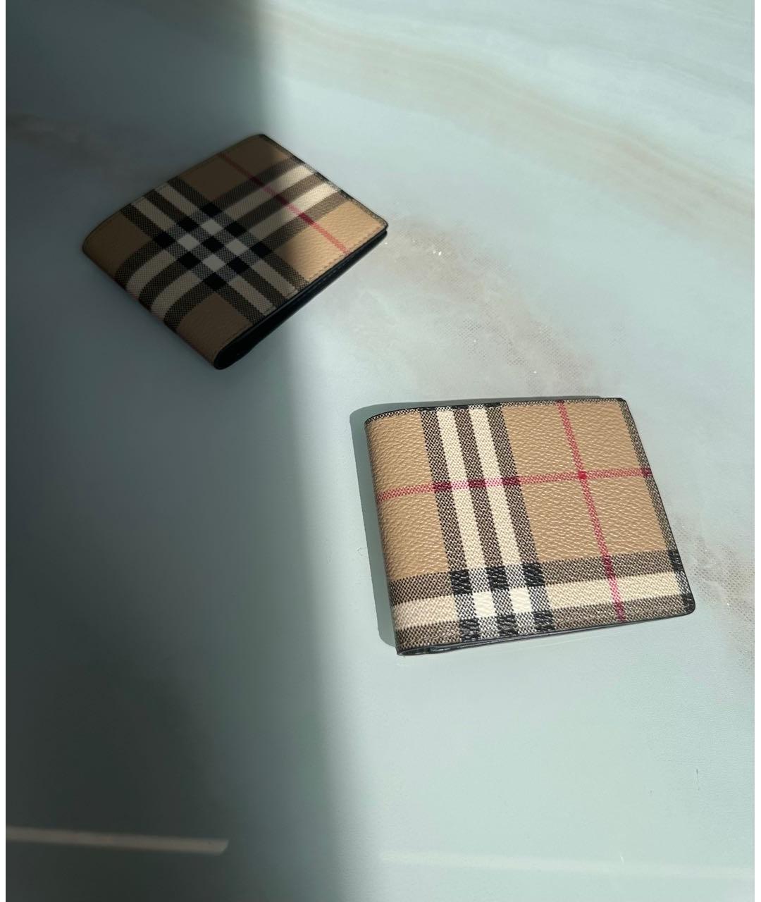 BURBERRY Бежевый кожаный кошелек, фото 2