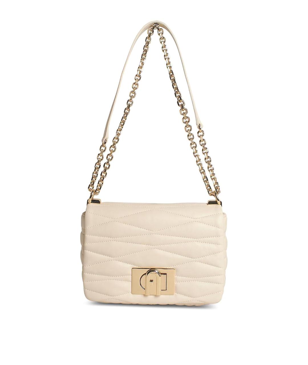 FURLA Бежевая кожаная сумка через плечо, фото 1