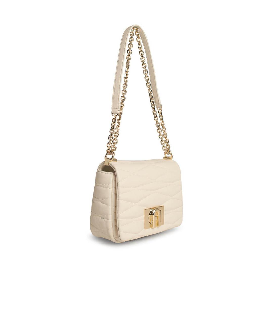 FURLA Бежевая кожаная сумка через плечо, фото 2