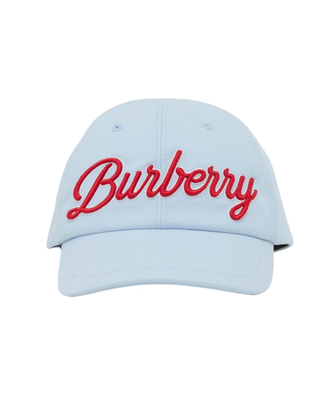 BURBERRY Голубая хлопковая кепка, фото 2