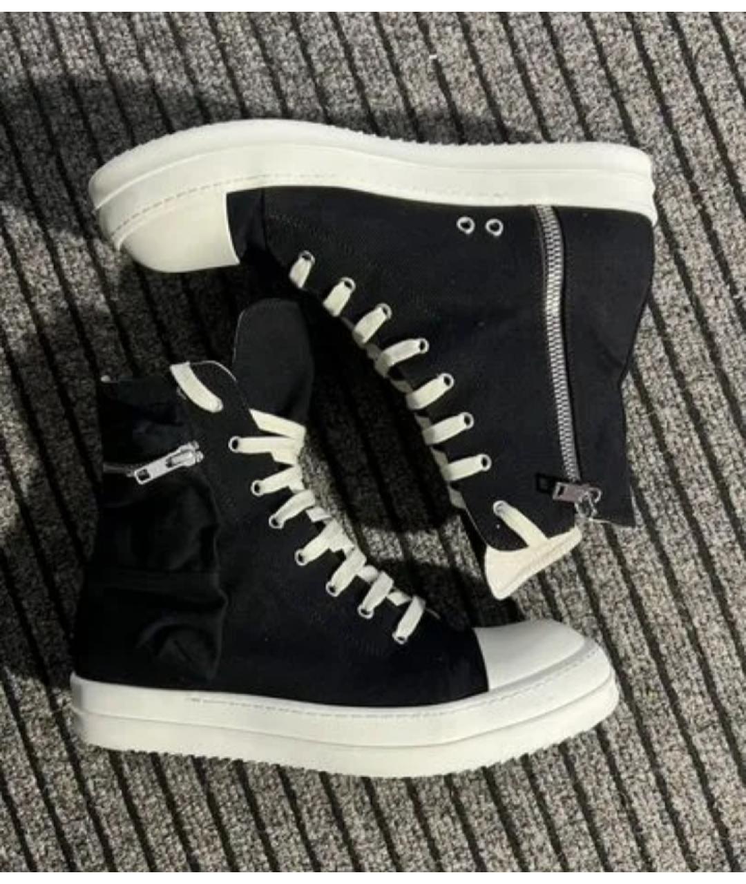 RICK OWENS DRKSHDW Черные высокие кроссовки / кеды, фото 8