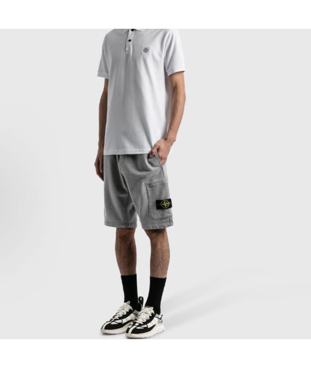 STONE ISLAND Серые шорты, фото 5