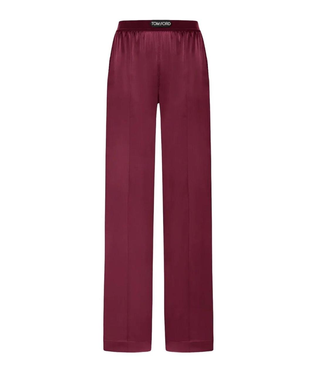 TOM FORD Фиолетовые шелковые прямые брюки, фото 1