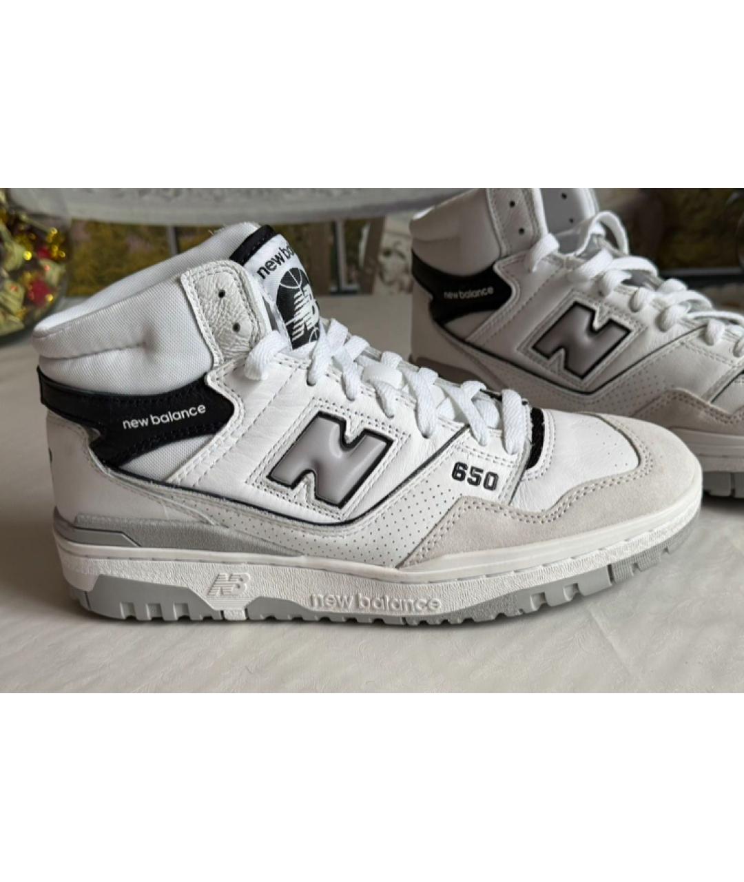 NEW BALANCE Белые замшевые высокие кроссовки / кеды, фото 9