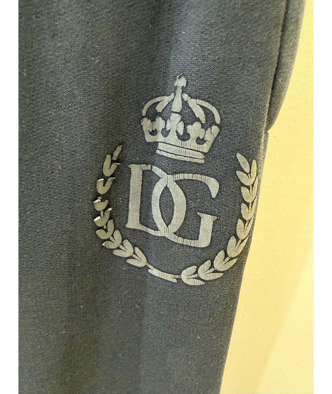 DOLCE&GABBANA Черные хлопковые повседневные брюки, фото 4