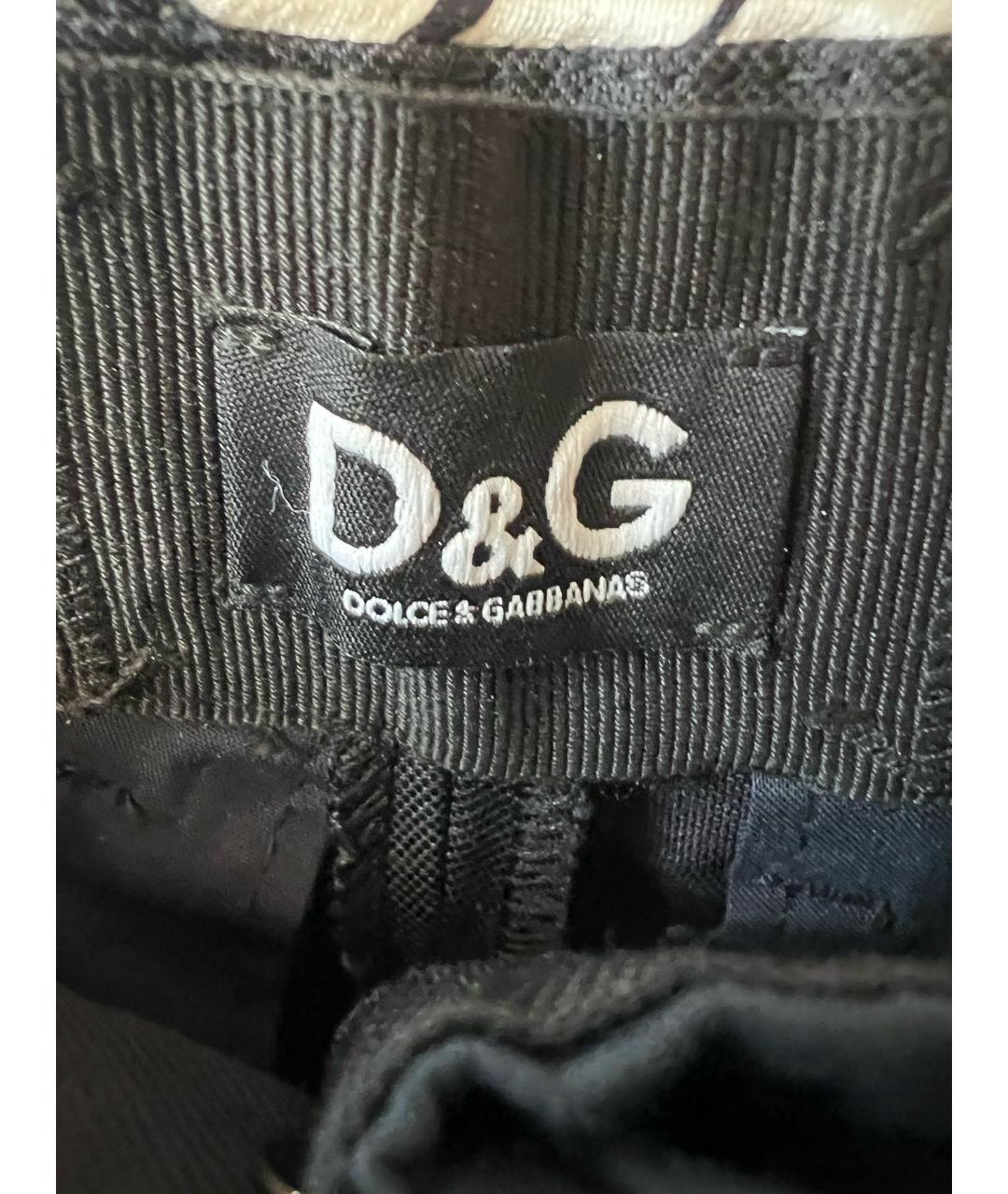 DOLCE&GABBANA Темно-синие льняные брюки широкие, фото 5