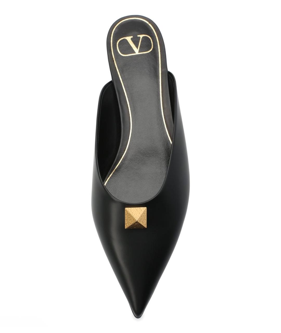 VALENTINO Черные кожаные мюли, фото 4