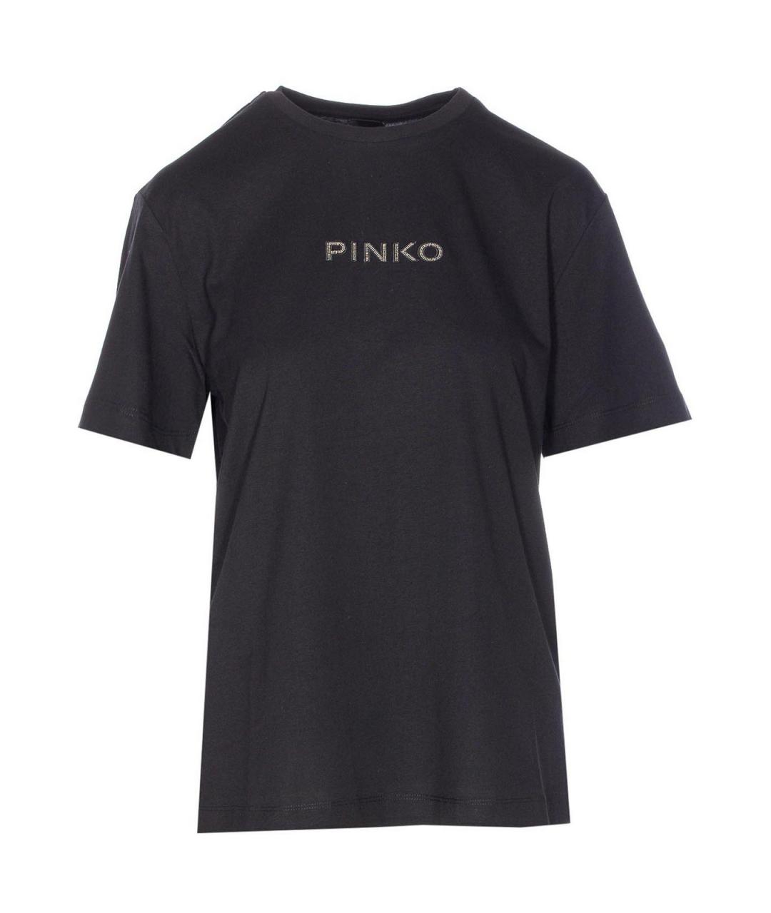 PINKO Черная хлопко-эластановая футболка, фото 1
