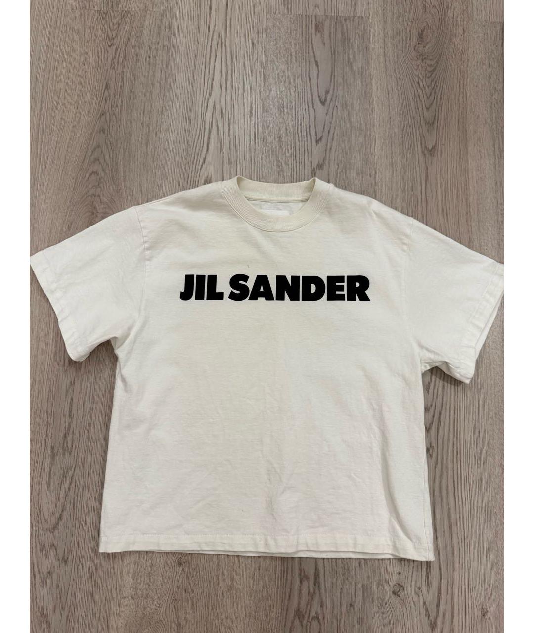JIL SANDER Белая хлопковая футболка, фото 2