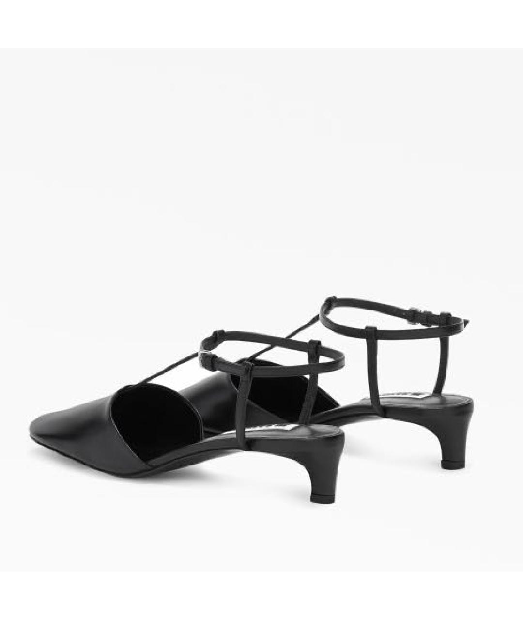 JIL SANDER Черные кожаные босоножки, фото 3