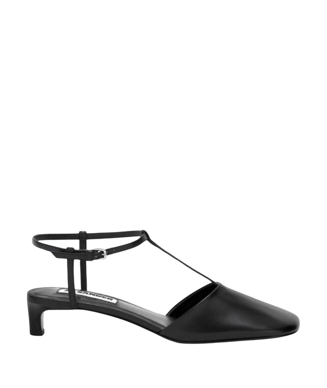 JIL SANDER Черные кожаные босоножки, фото 1