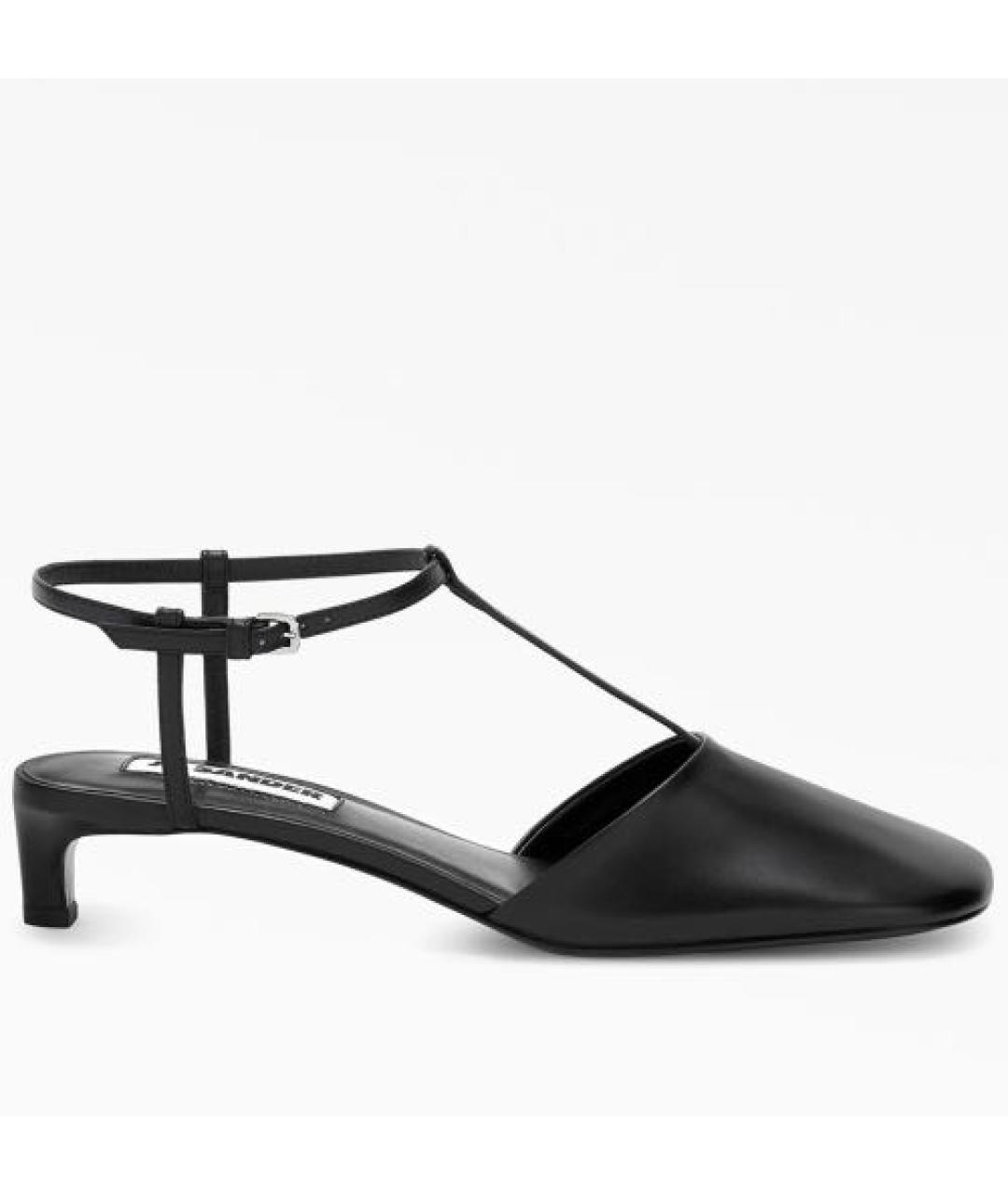 JIL SANDER Черные кожаные босоножки, фото 5