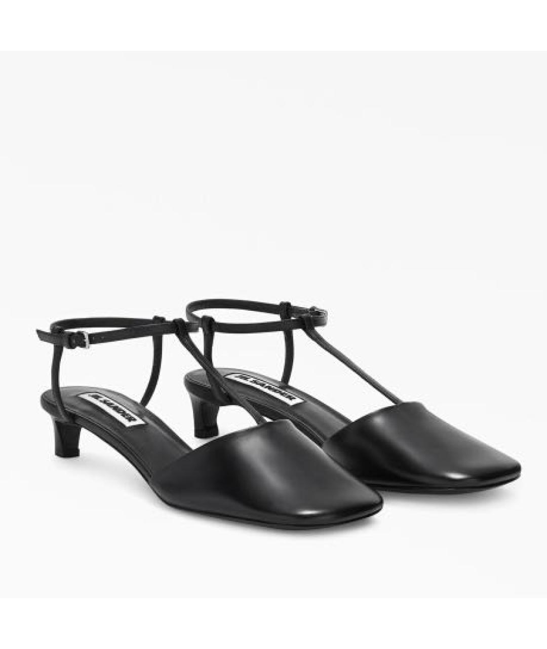 JIL SANDER Черные кожаные босоножки, фото 2
