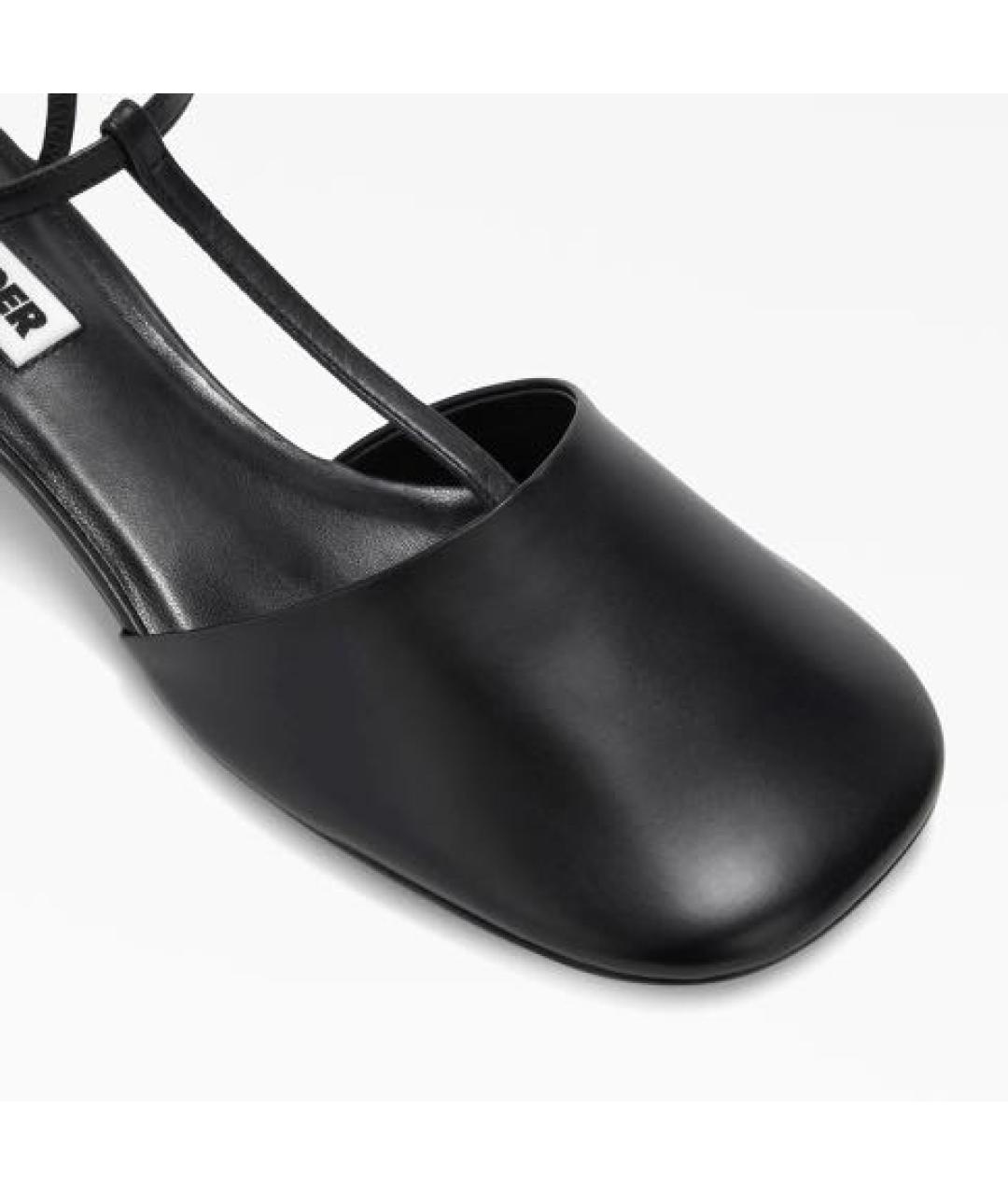 JIL SANDER Черные кожаные босоножки, фото 4