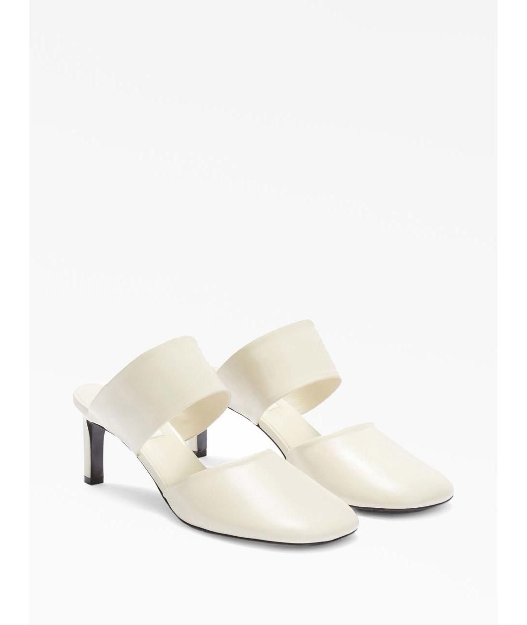 JIL SANDER Белые кожаные лоферы, фото 2