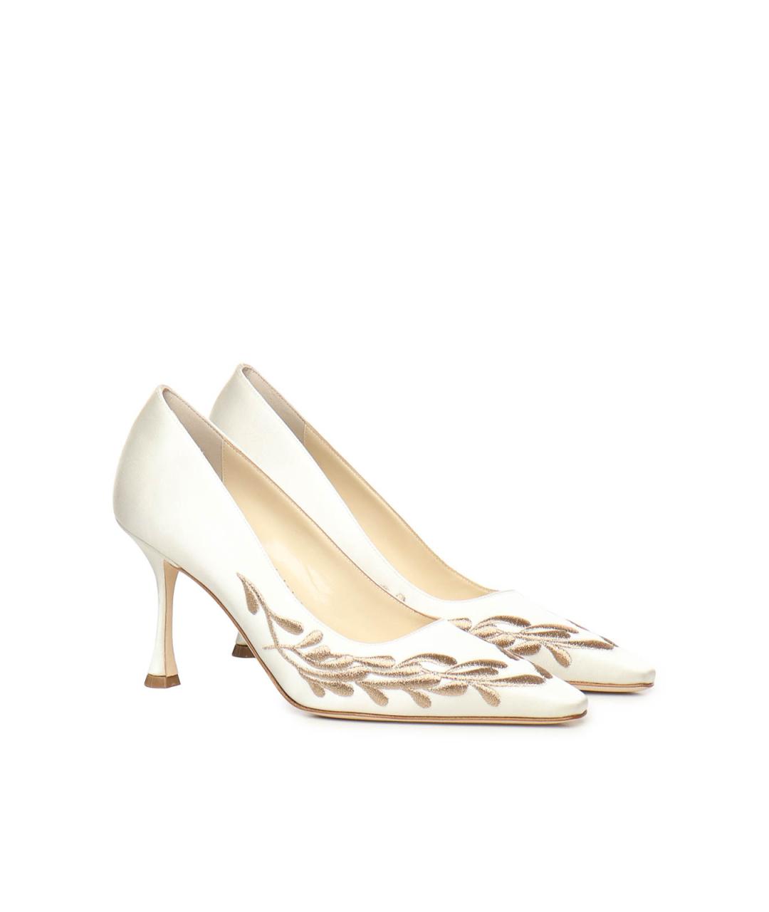 MANOLO BLAHNIK Белые кожаные туфли, фото 2