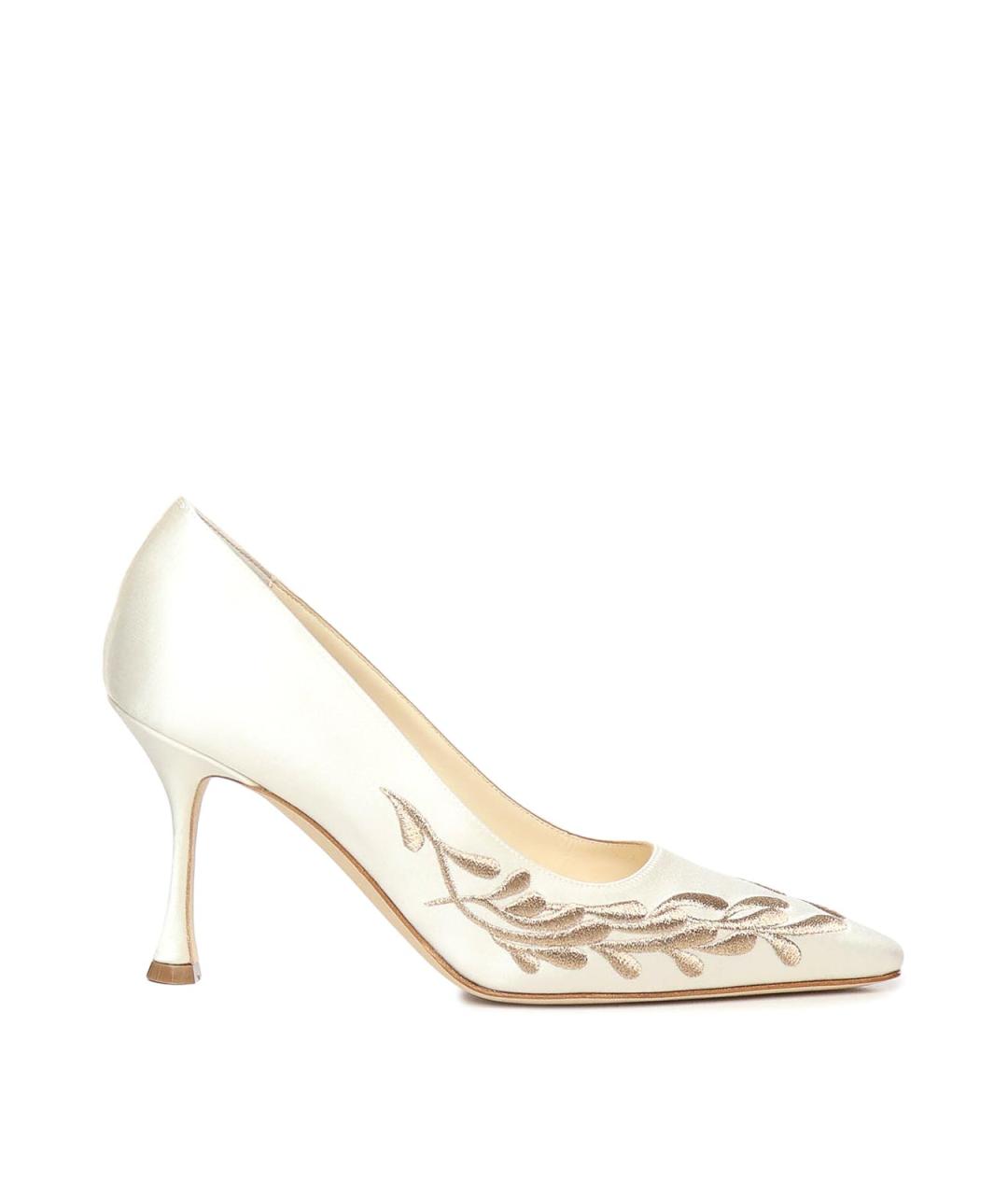 MANOLO BLAHNIK Белые кожаные туфли, фото 1