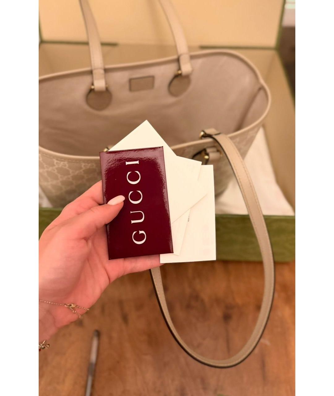 GUCCI Бежевая сумка тоут, фото 7