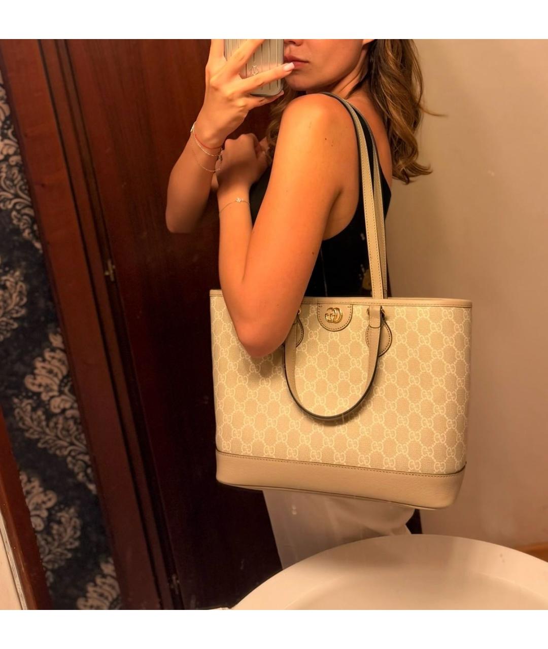 GUCCI Бежевая сумка тоут, фото 4