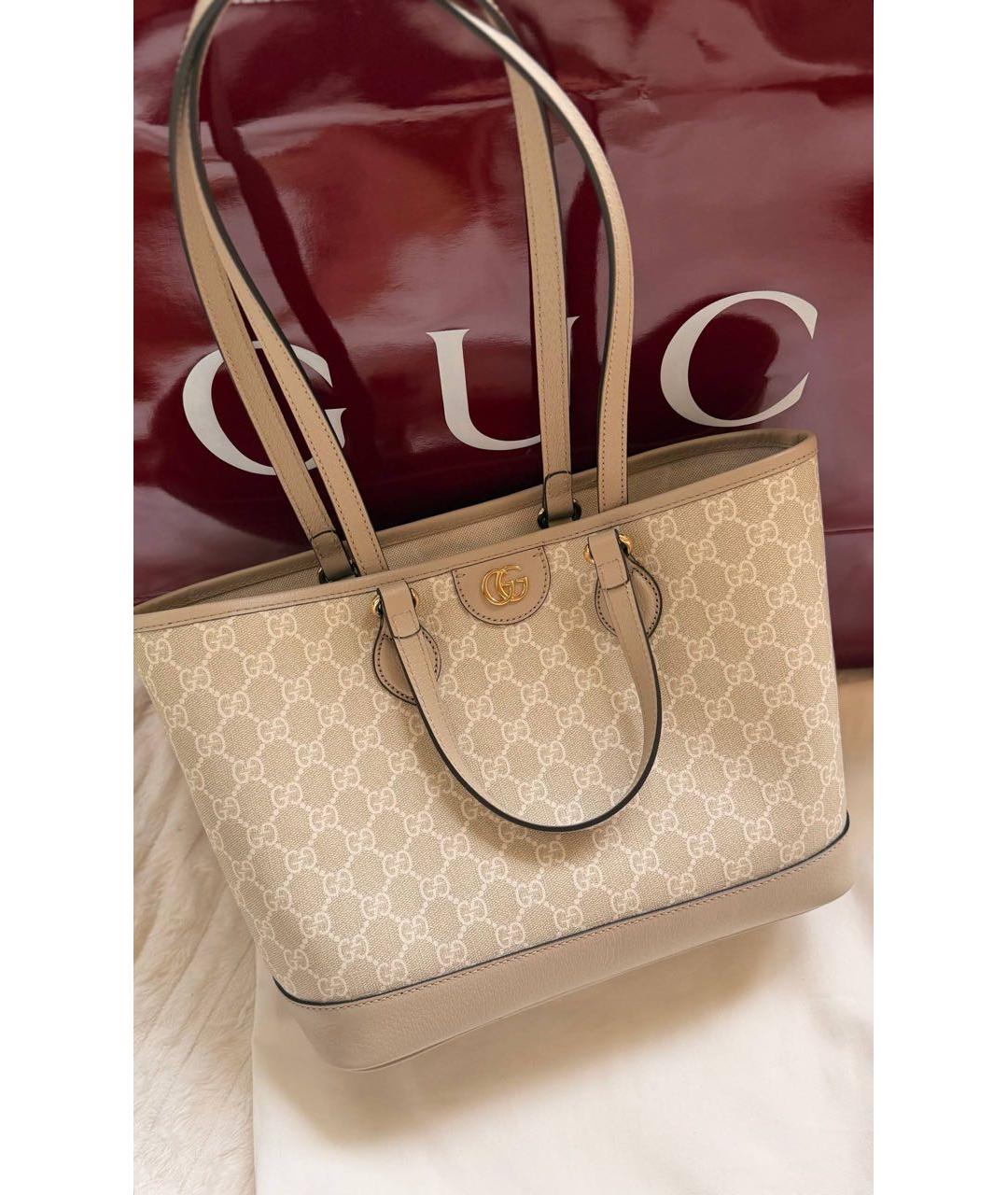 GUCCI Бежевая сумка тоут, фото 3