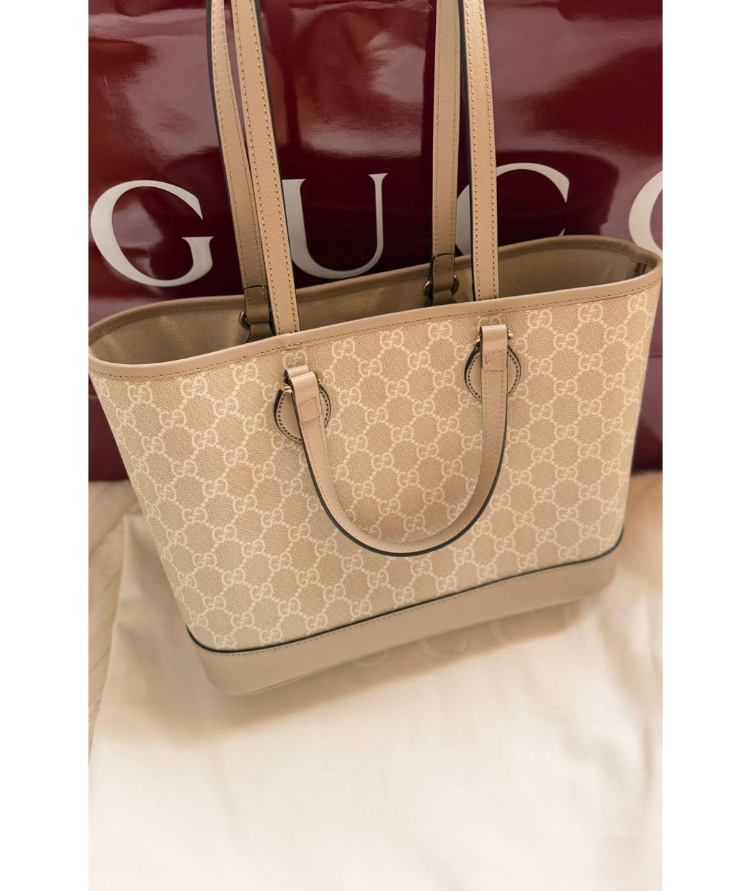 GUCCI Бежевая сумка тоут, фото 6