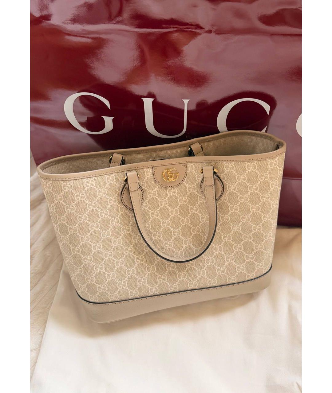 GUCCI Бежевая сумка тоут, фото 2