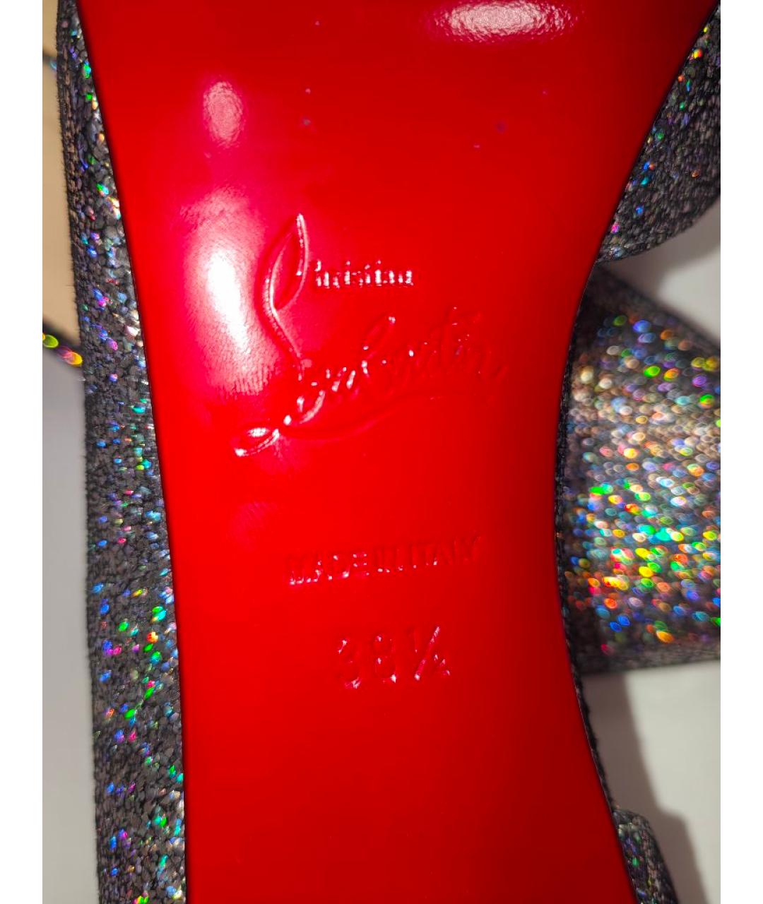 CHRISTIAN LOUBOUTIN Серебряные кожаные туфли, фото 6