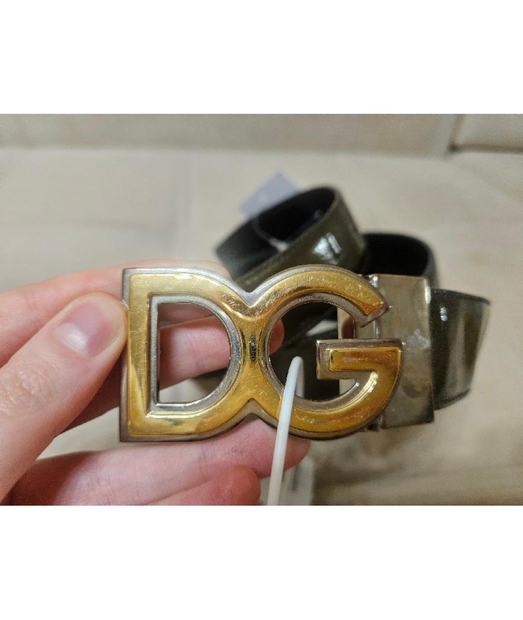 DOLCE&GABBANA Золотой ремень из лакированной кожи, фото 4