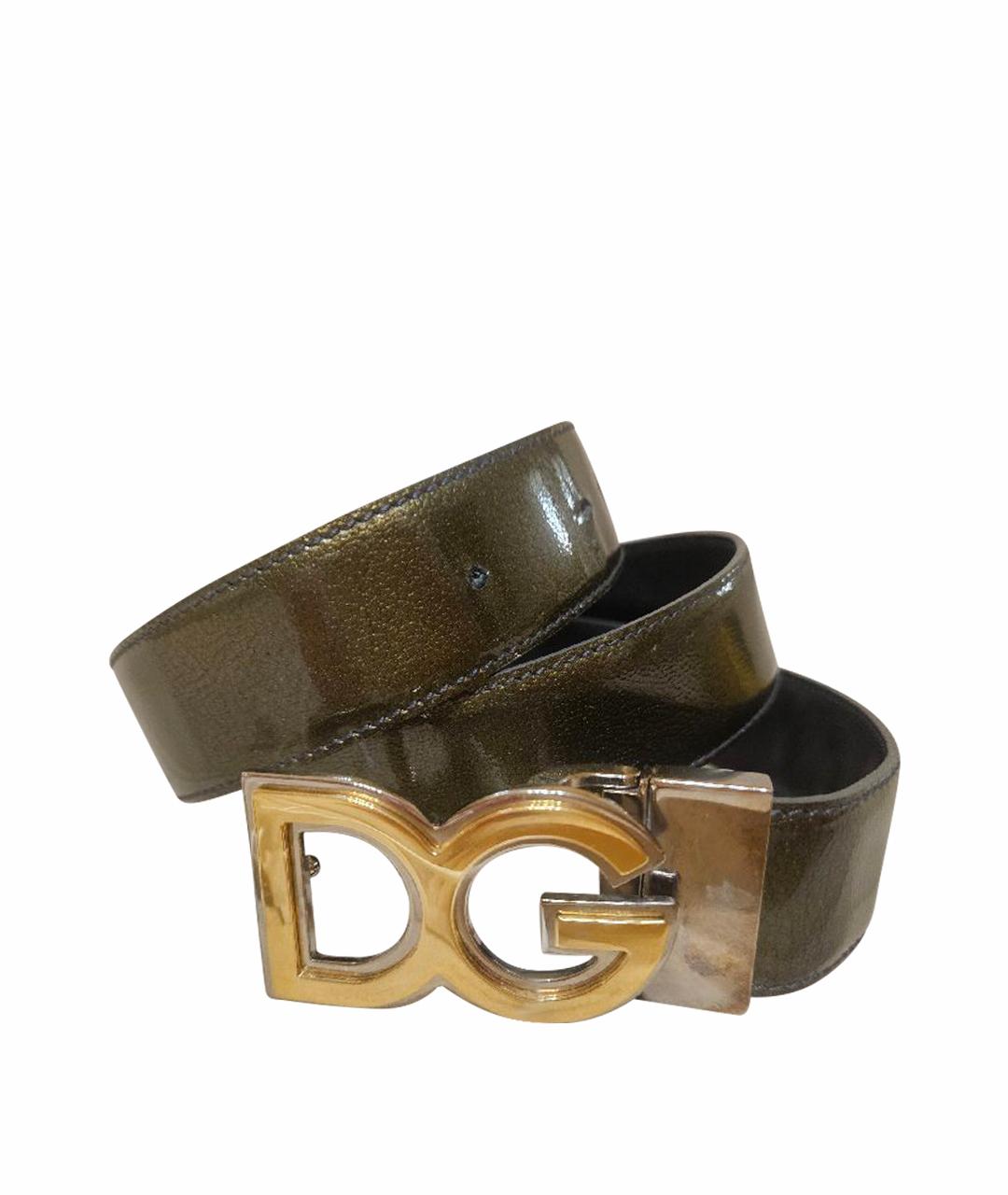 DOLCE&GABBANA Золотой ремень из лакированной кожи, фото 1