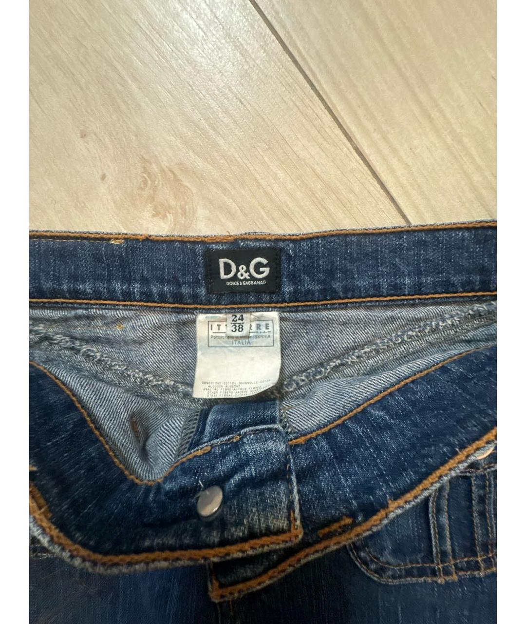 DOLCE&GABBANA Синяя деним юбка мини, фото 3